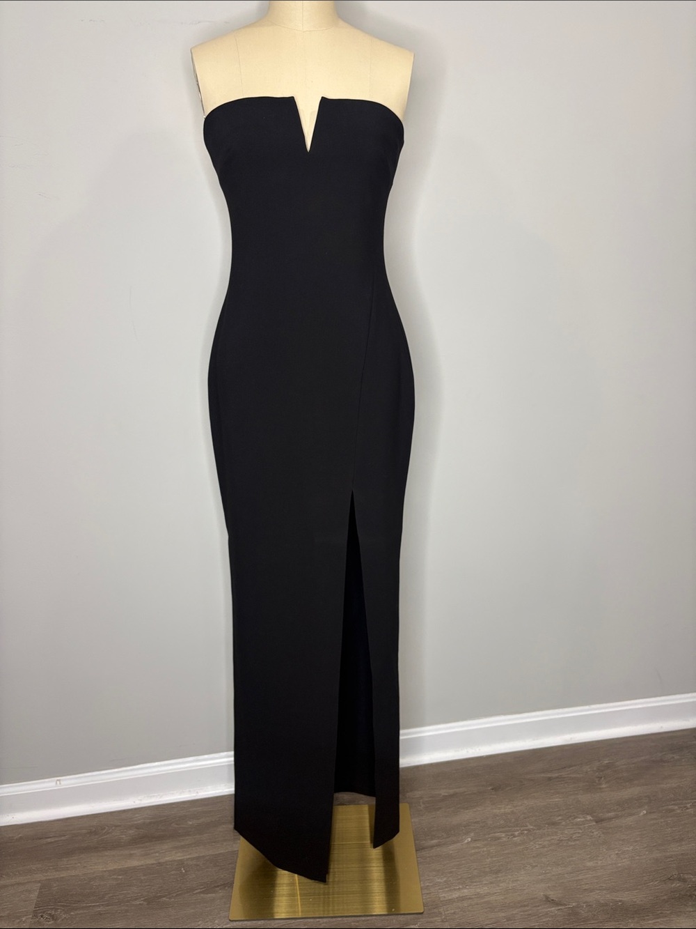 LIKELY Windsor Strapless Gown w/ Slit Size 4 Black
